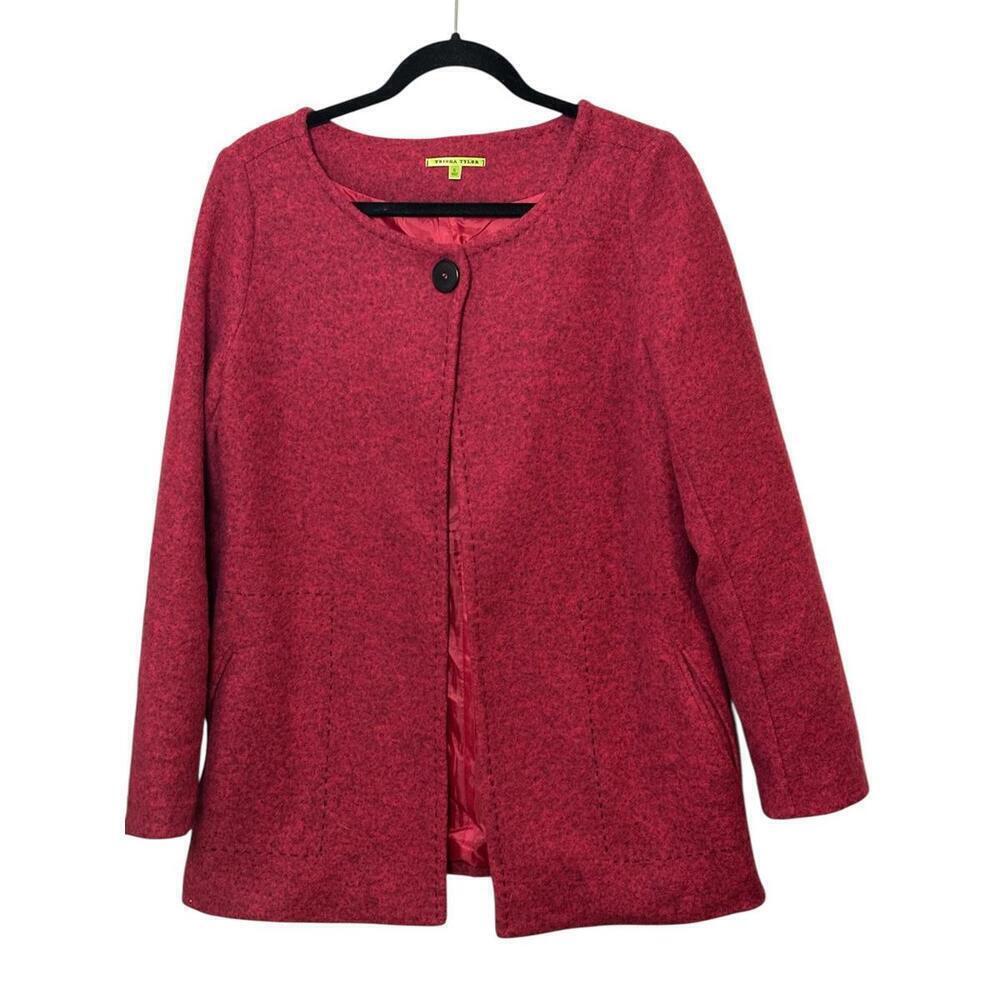 Trisha Tyler One Button Long Sleeves Jacket Size S Round Neck Outdoor Feminine